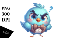Whimsical Bird with Bow Tie PNG Product Image 1