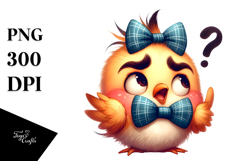 Whimsical Bird with Bow Tie PNG Product Image 1