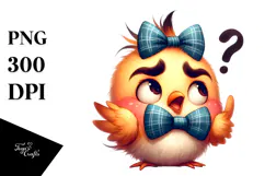 Whimsical Bird with Bow Tie PNG Product Image 1