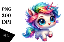 Vibrant Baby Unicorn PNG Product Image 1