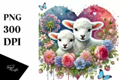 Adorned Baby Lamb with Heart PNG Product Image 1