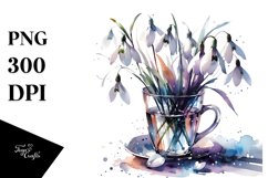 Abstract with Large Snowdrop | Clipart Product Image 1