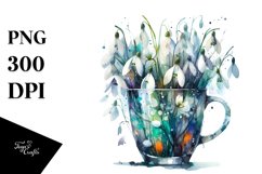 Abstract with Large Snowdrop | Clipart Product Image 3