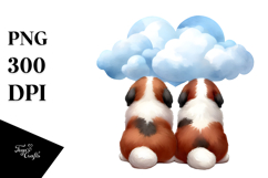 Watercolor Cute Saint Bernard with Big Heart Product Image 1