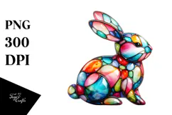Colorful Bunny Watercolor PNG Product Image 1