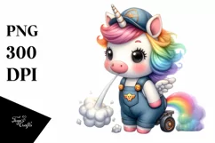 Cute Baby Unicorn Mechanic Clipart Product Image 3