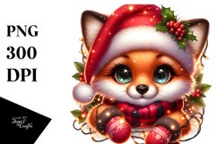 Cute Baby Fox with Christmas Attire Product Image 1