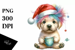 a Cute Watercolor Labrador Retriever with Crazy Haircut, PNG Product Image 3
