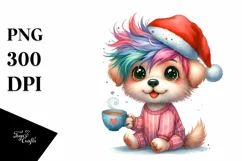 a Cute Watercolor Labrador Retriever with Crazy Haircut, PNG Product Image 3