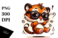 Ridiculously Cute Cartoon Tiger PNG Product Image 1