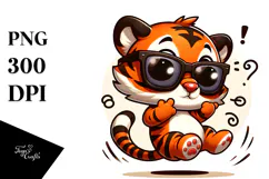 Ridiculously Cute Cartoon Tiger PNG Product Image 1