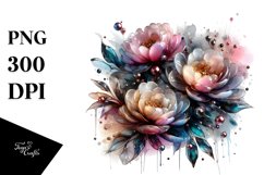 Glossy -like Peonies | Sublimation | Clipart Product Image 1