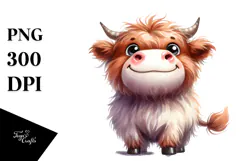 Happy Highland Cow PNG Product Image 1