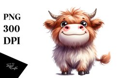 Happy Highland Cow PNG Product Image 3