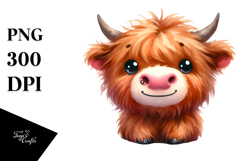Happy Highland Cow PNG Product Image 1