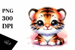 Colorful Baby Tiger | Sublimation | Clipart Product Image 3