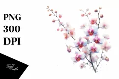 White Orchid Watercolor | Sublimation | Clipart Product Image 1