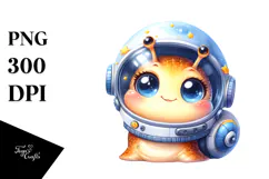 Cute Baby Snail with Astronaut Helmet PNG Product Image 1