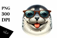 Cute Funny Seal with Sunglasses Watercolor Product Image 3