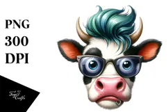 Funny Cow Design PNG Product Image 1