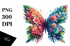 Vibrant Watercolor Butterfly PNG Product Image 1