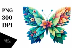 Vibrant Watercolor Butterfly PNG Product Image 3