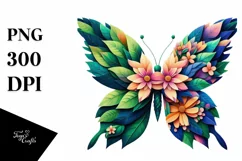 Vibrant Watercolor Butterfly PNG Product Image 1