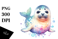 Baby Seal Sleeping on the Moon PNG Product Image 1