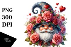 Valentines Gnome with Large Hat PNG Product Image 1