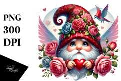 Valentines Gnome with Large Hat PNG Product Image 1
