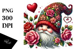 Valentines Gnome with Large Hat PNG Product Image 1