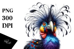 Vibrant Curassow with Crazy Hair | Sublimation | Clipart Product Image 3