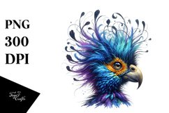 Vibrant Curassow with Crazy Hair | Sublimation | Clipart Product Image 3