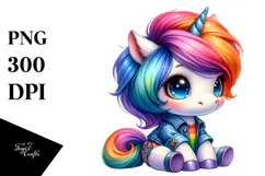 Cute Baby Unicorn PNG Product Image 1