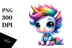 Cute Baby Unicorn PNG Product Image 1
