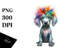 Expressive Baby Weimaraner with Crazy Haircut, Transparent Product Image 1