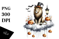 Watercolor Lion in Halloween Costume Product Image 1