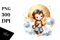 Monkey in Beachwear, Transparent PNG Product Image 1