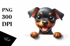 Cute Enthusiastic Watercolor Funny Baby Doberman Pinscher Product Image 3
