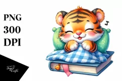 Colorful Baby Tiger | Watercolor Clipart Product Image 1