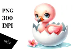 Funny Baby Flamingo Clipart Product Image 1