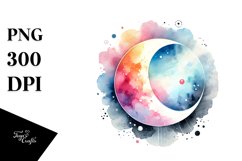 Colorful Moon PNG Product Image 1