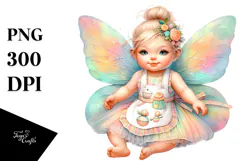 Colorful Fairy in Baker's Apron PNG Product Image 1