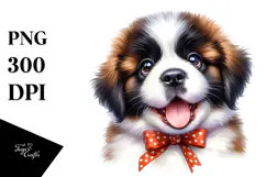 Watercolor Cute Saint Bernard, Transparent PNG Product Image 1