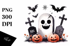 Funny Halloween Tombstone PNG Product Image 1