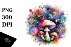 Colorful Baby Magical Mushroom | Clipart Product Image 1