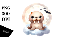 Cute Halloween Walrus PNG Product Image 1