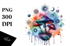 Magical Celestial Mushroom | Clipart Product Image 3