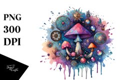 Magical Celestial Mushroom | Clipart Product Image 3