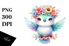 Cute Hummingbird Pastel Colors Watercolor | Clipart Product Image 1